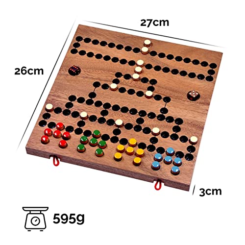 Blockade – Würfelspiel – Strategiespiel – Gesellschaftsspiel – Brettspiel aus Holz mit faltbarem Spielbrett - 4