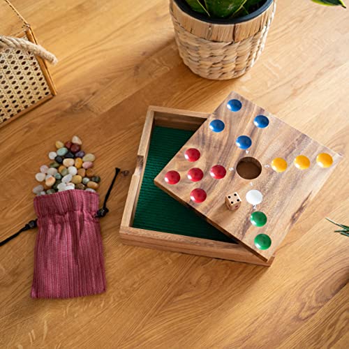 Big Hole – Pig Hole – Würfelspiel – Gesellschaftsspiel – Brettspiel aus Holz mit Edelsteinen - 2