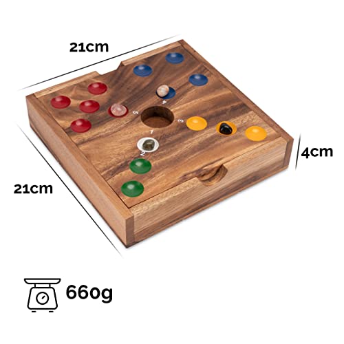 Big Hole – Pig Hole – Würfelspiel – Gesellschaftsspiel – Brettspiel aus Holz mit Edelsteinen - 3