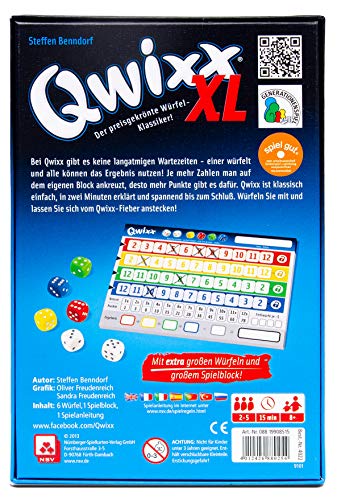 Nürnberger-Spielkarten 4022 – Qwixx XL, Würfelspiel - 3