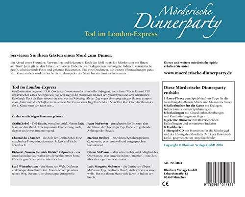 Blaubart Verlag BLA00002 – Mörderische Dinnerparty, Tod im London-Express - 8