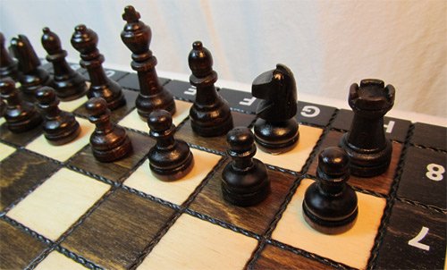 ChessEbook Schachspiel + Dame + Backgammon aus Holz 27 x 27 cm - 3