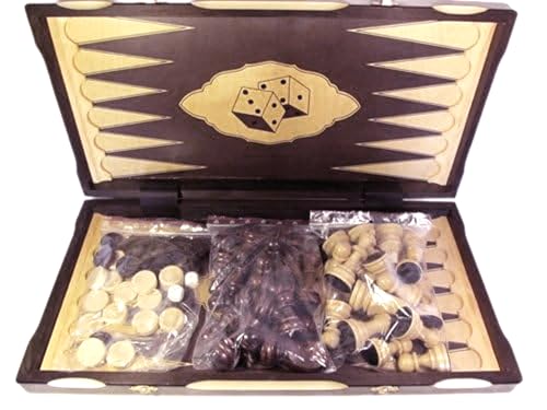 ChessEbook Schachspiel + Dame + Backgammon 52 x 52 cm Holz - 7