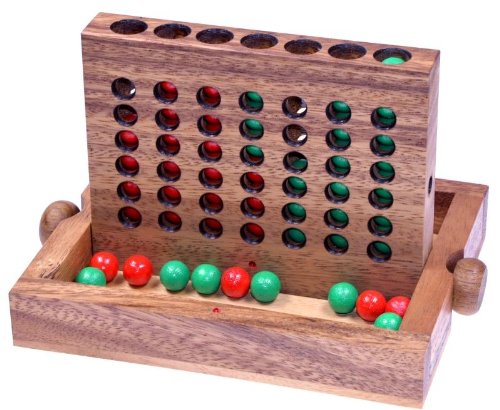 Vier in einer Reihe Gr. L – Viererreihe – Bingo 4 – Strategiespiel – Denkspiel aus Holz mit farbigen Kugeln - 2
