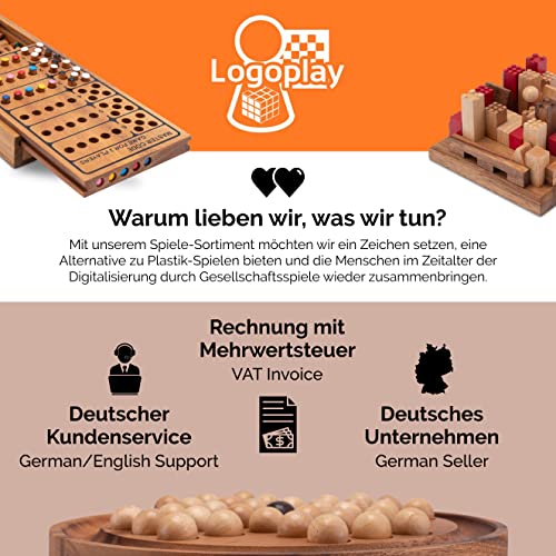 Vier in einer Reihe Gr. L – Viererreihe – Bingo 4 – Strategiespiel – Denkspiel aus Holz mit farbigen Kugeln - 5