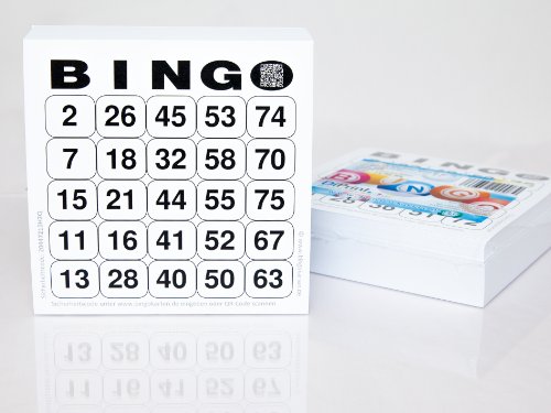 200 große Bingokarten für Senioren 25 aus 75 (weiß)