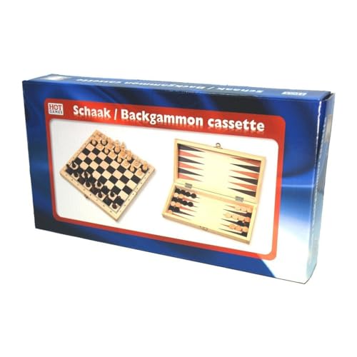 Schach- / Backgammon / Dame Kassette faltbar. Holzkassette - 3