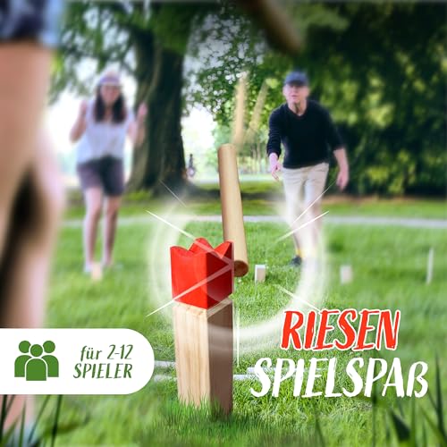 Ocean5 – Kubb – Original Wikinger-Schach-Spiel für Draußen – Holz-Spiel aus Skandinavien mit Tragetasche – das Geschicklichkeitsspiel für den Sommer - 2