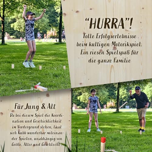 Ocean5 – Kubb – Original Wikinger-Schach-Spiel für Draußen – Holz-Spiel aus Skandinavien mit Tragetasche – das Geschicklichkeitsspiel für den Sommer - 6