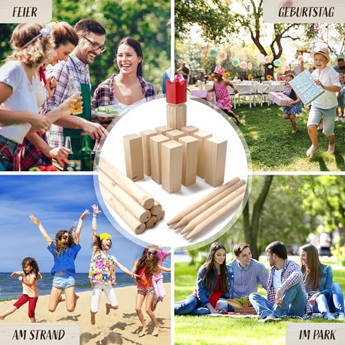 Ocean5 – Kubb – Original Wikinger-Schach-Spiel für Draußen – Holz-Spiel aus Skandinavien mit Tragetasche – das Geschicklichkeitsspiel für den Sommer - 7