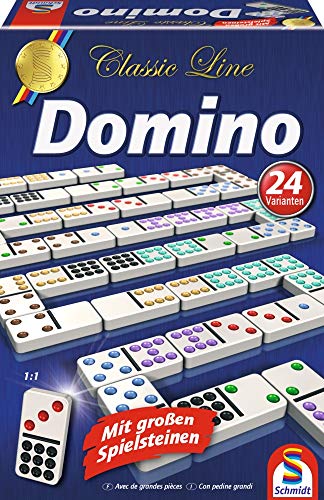 Schmidt Spiele 49207 - Classic Line: Domino mit großen Spielsteinen