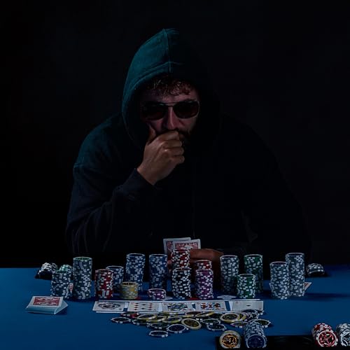 Ultimate Pokerset mit 300 hochwertigen 12 Gramm METALLKERN Laserchips, inkl. 2x Pokerdecks, Alu Pokerkoffer, 5x Würfel, 1 x Dealer Button, Poker, Set, Pokerchips, Koffer, Jetons - 7