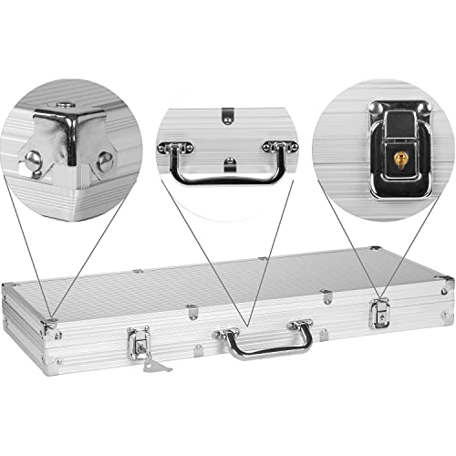 Ultimate Pokerset mit 1000 hochwertigen 12 Gramm METALLKERN Laserchips, inkl. 2x Pokerdecks, Alu Pokerkoffer, 5x Würfel, 1x Dealer Button, Poker, Set, Pokerchips, Koffer, Jetons - 3