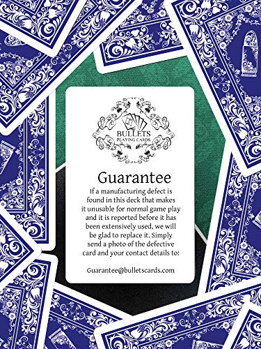 2x wasserfeste Designer Plastik Spielkarten von Bullets Playing Cards – Jumbo Index – 2 Eckzeichen – rot und blau / Pokerkarten Poker - 4