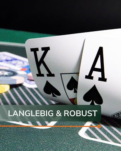 2x wasserfeste Designer Plastik Spielkarten von Bullets Playing Cards – Jumbo Index – 2 Eckzeichen – rot und blau / Pokerkarten Poker - 3