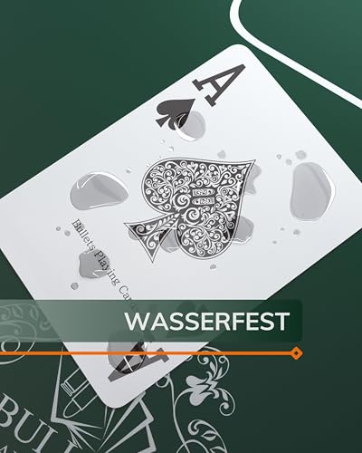 2x wasserfeste Designer Plastik Spielkarten von Bullets Playing Cards – Jumbo Index – 2 Eckzeichen – rot und blau / Pokerkarten Poker - 5