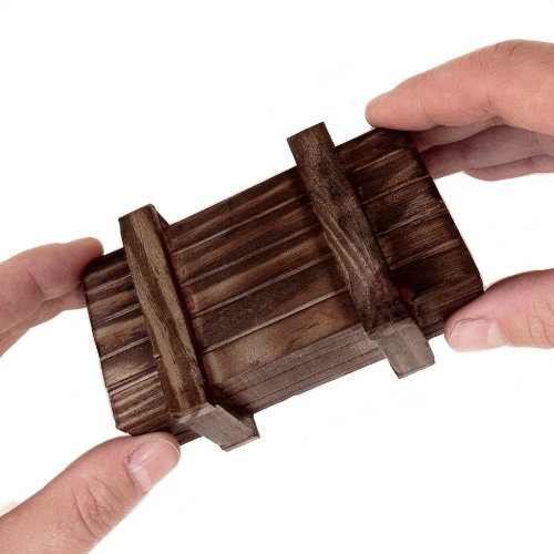 Magische Geschenkbox aus dunklem Holz -Trickkiste für Geldgeschenke – Standard-Variante – Knobelspiel – Verpackung für Geschenke – 10,5 cm x 6,5 cm x 4 cm - 2
