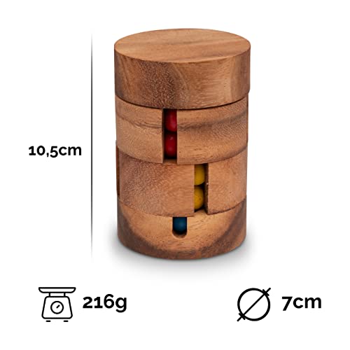 Revolve – Zauberwürfel – Dreh-Puzzle – Kugelpuzzle – Denkspiel – Knobelspiel – Geduldspiel aus Holz - 4